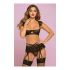 Compleu de lenjerie Seven Til Midnight Negru (3 pcs)