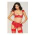Compleu de lenjerie Seven Til Midnight Roșu (3 pcs)