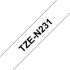 Bandă Laminată pentru Aparate de Etichetat Brother TZEN231 Alb Negru