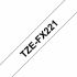 Bandă Laminată pentru Aparate de Etichetat Brother TZe-FX221 Negru Negru/Alb (9 mm x 8 m)