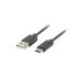 Cablu USB A 2.0 la USB C Lanberg Negru