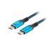 Cablu USB-C Lanberg CA-CMCM-45CU-0010-BK Albastru Negru 1 m