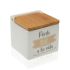 Solniță cu capac Versa S3404267 Ceramică Bambus (10,5 x 11 x 11 cm)