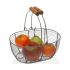 Fructieră Versa Gri Oval Metal Lemn Oțel (18 x 9,5 x 23,5 cm)