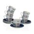 Set de Cești cu Farfurii Versa Porțelan 5,8 x 6 x 5,8 cm Pești Cafea (12 Piese)