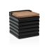 Solniță cu capac Versa Dungi Negru Ceramică Bambus Dolomite 11 x 11 x 11 cm
