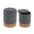 Puf (scaun scund) detașabil Versa Gri Bambus Lemn MDF 36 x 44 x 36 cm (2 Piese)