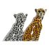Figură Decorativă DKD Home Decor Negru Portocaliu Alb Leopard Rășină Colonial 16 x 16 x 32 cm