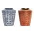 Vază DKD Home Decor 8424001822065 Albastru Roșu Rășină Auriu* Oriental 17 x 17 x 20 cm (2 Unități)