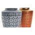 Vază DKD Home Decor 8424001822065 Albastru Roșu Rășină Auriu* Oriental 17 x 17 x 20 cm (2 Unități)