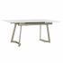 Masă de Sufragerie DKD Home Decor Geam Auriu* Metal Alb (140 x 80 x 76 cm)