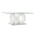 Masa de Cafea DKD Home Decor Alb Transparent Lemn Geam Lemn MDF 110 x 60 x 45 cm