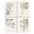 Tablou DKD Home Decor 55 x 2,5 x 70 cm Květiny Romantic (4 Piese)