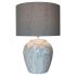 Lampă de masă DKD Home Decor Pânză Ceramică Gri Alb (38 x 38 x 58 cm)