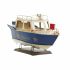 Figură Decorativă DKD Home Decor Albastru Alb Barcă Vintage 27 x 10,5 x 14 cm (2 Unități)