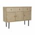 Servantă DKD Home Decor Brad Natural Negru Metal MDF (120 x 35 x 86 cm)