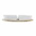 Set de Aperitiv DKD Home Decor Alb Multicolor Natural Bambus Gresie Tropical 21,5 x 21,5 x 1 cm (5 pcs)