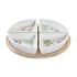Set de Aperitiv DKD Home Decor Alb Multicolor Natural Bambus Gresie Tropical 21,5 x 21,5 x 1 cm (5 pcs)