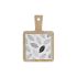Tavă pentru gustari DKD Home Decor Alb/Negru Bambus Gresie Frunze Cottage 18 x 12 x 1 cm