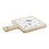 Tavă pentru gustari DKD Home Decor Alb/Negru Bambus Gresie Frunze Cottage 18 x 12 x 1 cm