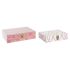 Set de Cutii Decorative DKD Home Decor Alb Portocaliu Lemn Pânză 29 x 21 x 8 cm (2 Unități) (12 Unități)