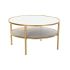 Masa de Cafea DKD Home Decor Glamour Auriu* Metal Oglindă 87 x 87 x 48 cm