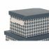 Set de cutii de depozitare, cu posibilitate de stivuire DKD Home Decor Gri Albastru Galben 40 x 30 x 20 cm