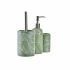 Set de Baie DKD Home Decor Verde Argintiu polipropilenă Dolomite Tropical Frunza a unei plante 9,5 x 9,5 x 37 cm