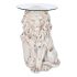Masa laterală DKD Home Decor Leu 52 x 44 x 72 cm Geam Gri Metal Alb Magneziu