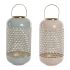 Suport de Lumânări DKD Home Decor 24 x 24 x 46 cm Albastru Roz Aluminiu 24 x 24 x 56 cm (2 Unități)