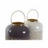 Suport de Lumânări DKD Home Decor Bej Aluminiu 24 x 24 x 57 cm Mov (2 Unități)