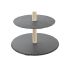 Tavă pentru gustari DKD Home Decor Stand cu 3 niveluri Bambus Slate 28 x 28 x 39,5 cm