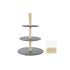 Tavă pentru gustari DKD Home Decor Stand cu 3 niveluri Bambus Slate 28 x 28 x 39,5 cm