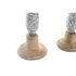 Suport de Lumânări DKD Home Decor Metal Lemn de mango (17 x 17 x 52,5 cm) (2 Piese)