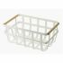 Coș Multifuncțional DKD Home Decor Alb Natural Metal Pin 36 x 22 x 15,5 cm