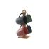 Set de 4 Căni tip Halbă DKD Home Decor Verde Roz Gri închis Gresie 300 ml 19 x 13 x 31 cm