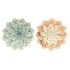 Decorațiune de Perete DKD Home Decor 61 x 8 x 61 cm Floare Albastru Portocaliu Shabby Chic (2 Unități)