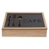 Organizator pentru tacâmuri DKD Home Decor Maro Negru Metal Aluminiu Lemn MDF Vintage 25 x 18 x 6 cm