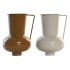 Vază DKD Home Decor 13 x 12.5 x 17 cm Bej Metal Portocaliu Muştar (2 Unități)