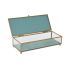 Casetă de Bijuterii DKD Home Decor Geam Metal Turquoise Albastru celest 25 x 10 x 5 cm (2 Unități)
