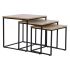 Set de 3 mese DKD Home Decor Negru Metal 45 x 45 x 45 cm Lemn MDF