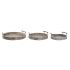 Set de Tăvi DKD Home Decor Alb Negru Natural Metal Lemn de mango 46 x 46 x 10 cm