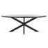 Masă de Sufragerie DKD Home Decor Negru Natural Metal Lemn de mango 200 x 100 x 76 cm