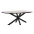 Masă de Sufragerie DKD Home Decor Negru Natural Metal Lemn de mango 200 x 100 x 76 cm
