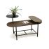 Masa de Cafea DKD Home Decor 116 x 76 x 64 cm Metal Aluminiu Lemn MDF