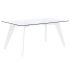 Masă de Sufragerie DKD Home Decor Alb Transparent Geam Lemn MDF 160 x 90 x 75 cm