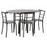 Set de Masă cu 4 Scaune DKD Home Decor Maro Negru Metal Lemn MDF 121 x 55 x 78 cm