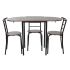 Set de Masă cu 4 Scaune DKD Home Decor Maro Negru Metal Lemn MDF 121 x 55 x 78 cm