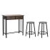 Set de Masă cu 2 Scaune DKD Home Decor Maro Negru Metal Lemn MDF 80 x 50 x 84 cm