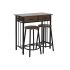 Set de Masă cu 2 Scaune DKD Home Decor Maro Negru Metal Lemn MDF 80 x 50 x 84 cm